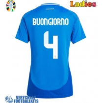 Italy Alessandro Buongiorno #4 Replica Home Shirt Ladies Euro 2024 Short Sleeve